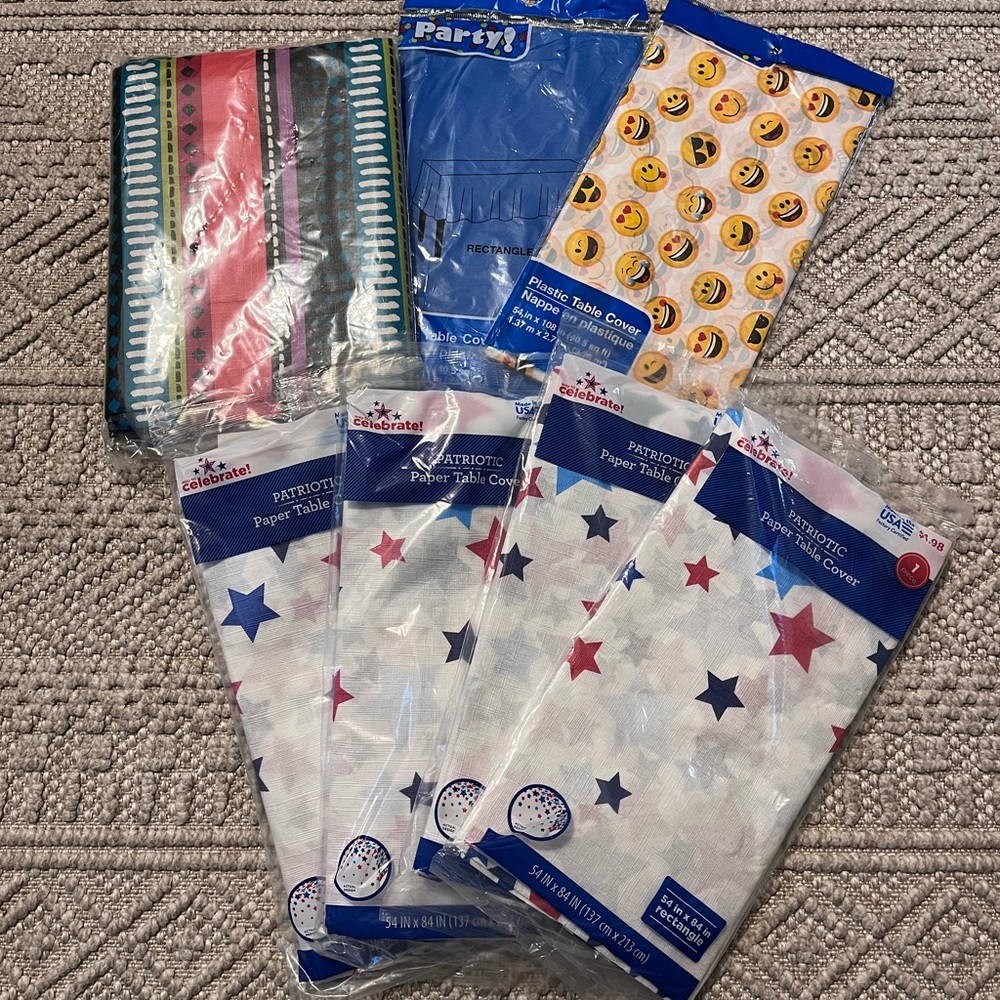 7 NEW TABLECLOTHS